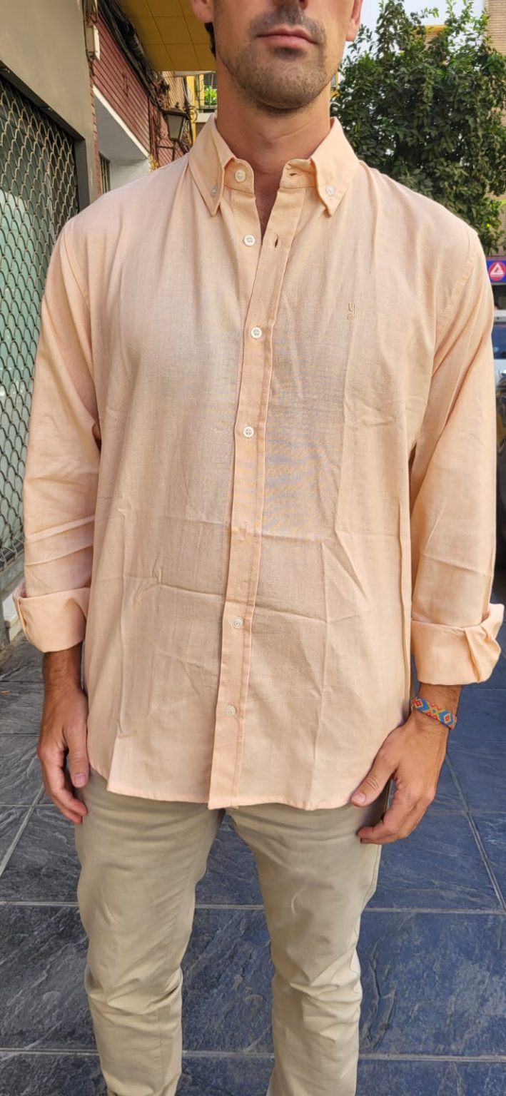 Camisa de hombre Salmón claro