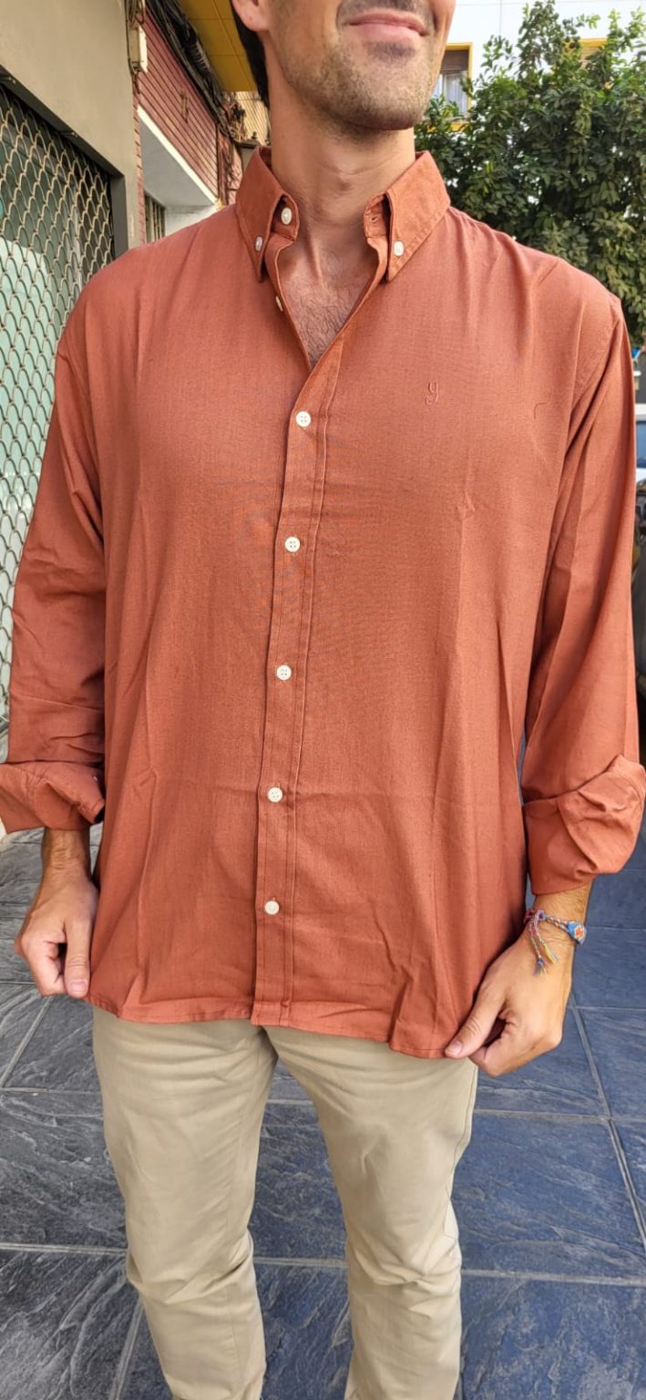 Camisa de hombre Teja