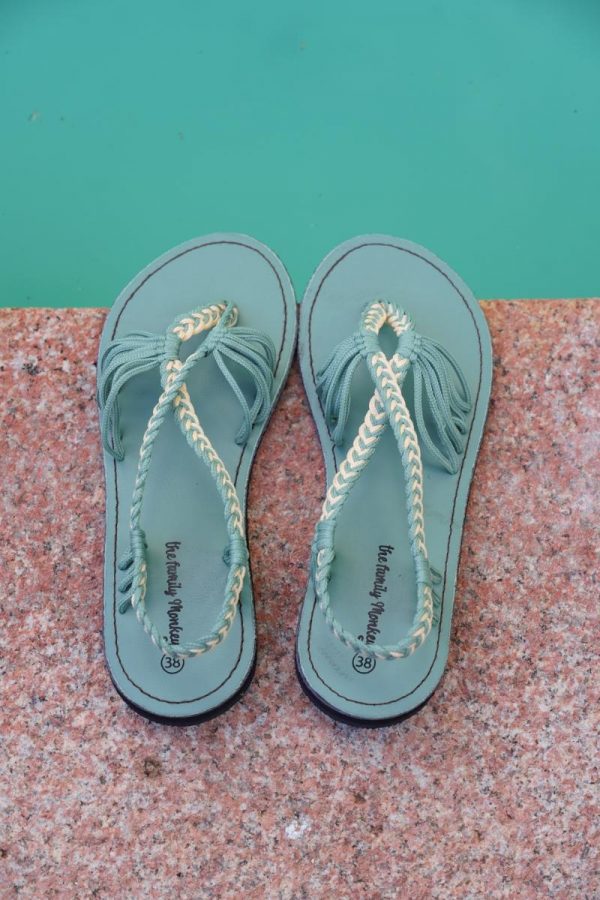 Sandalia Verde Mint y Crema - Imagen 5