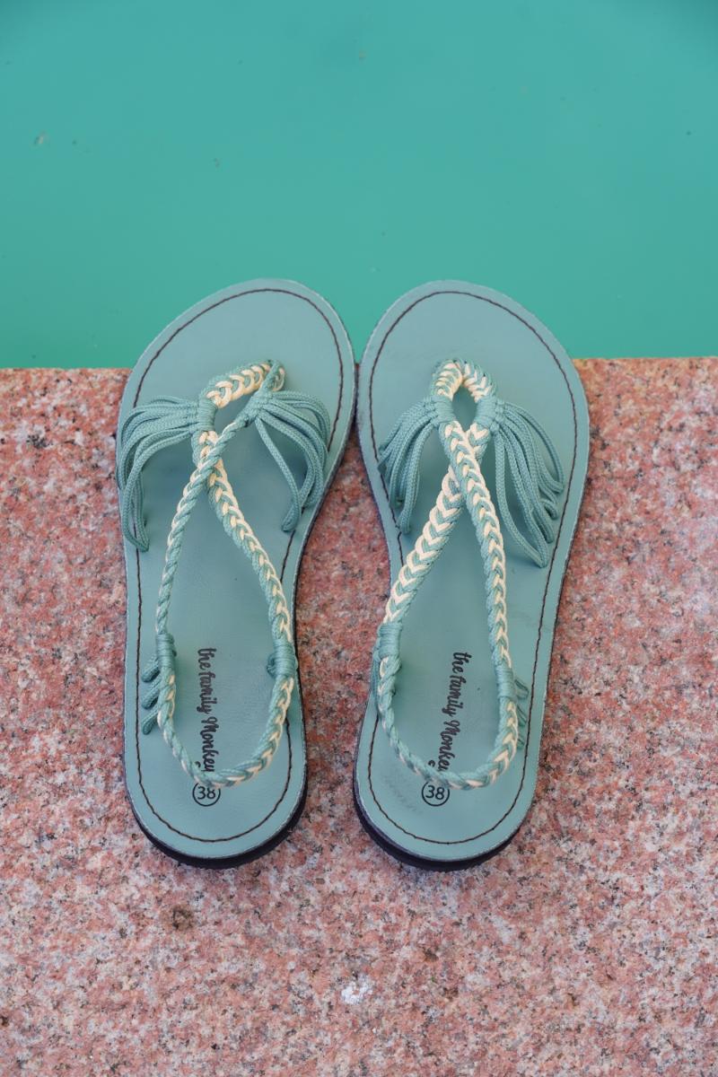 Sandalia Verde Mint y Crema - Imagen 5