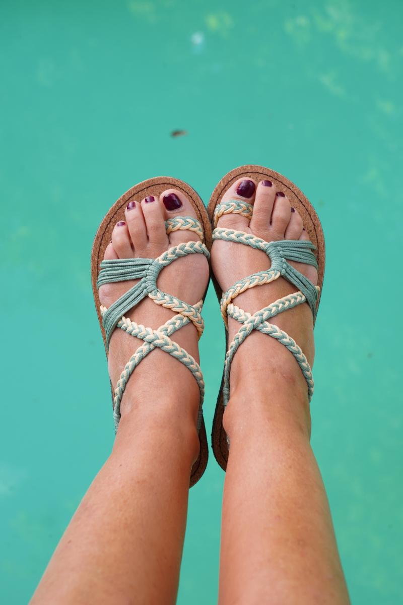 Sandalia Verde Mint y Crema III - Imagen 3