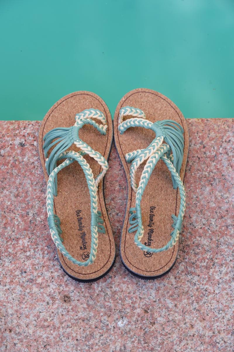 Sandalia Verde Mint y Crema III - Imagen 5